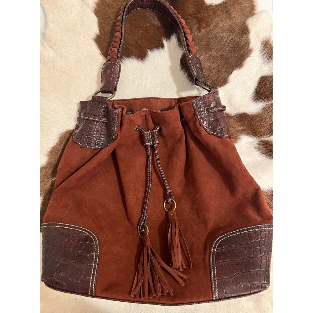 (Maybe faux) Suede Bucket Bag